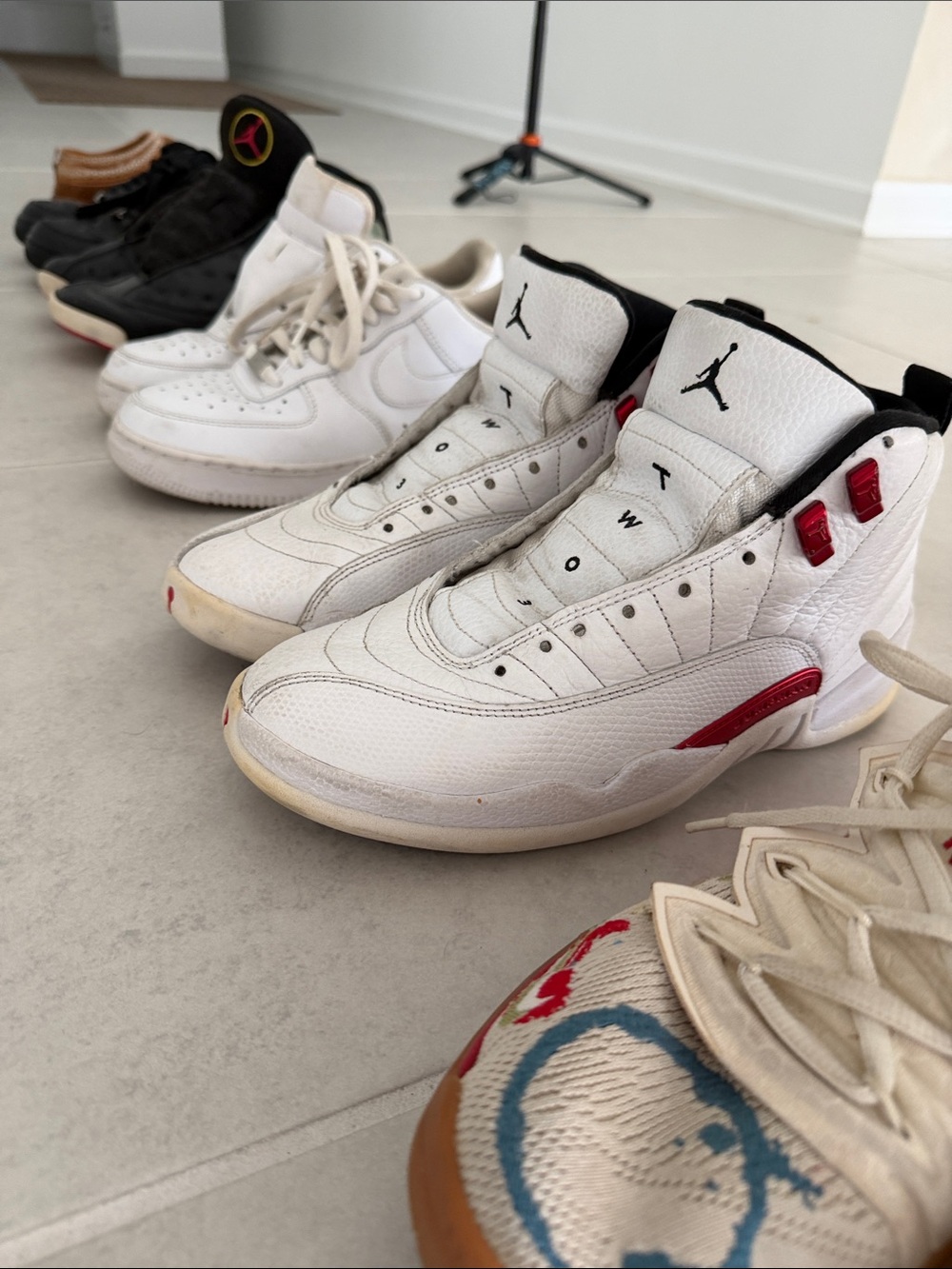Jordan White and Red Men's Basketball Sneakers